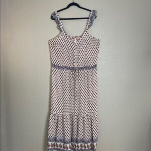 True Destiny Women’s Boho Maxi Sundress 2X Button Front Rayon Dress Cottagecore